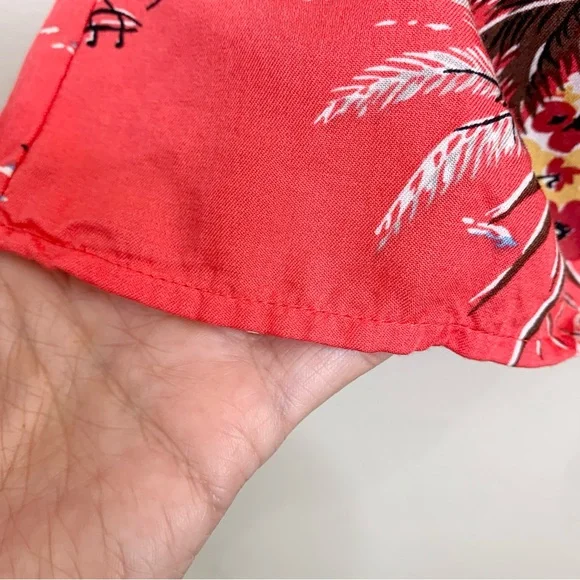 Reformation Denise Midi Dress (Sz XL) Button Down Tencel Red Fiji Print - Picture 9 of 15